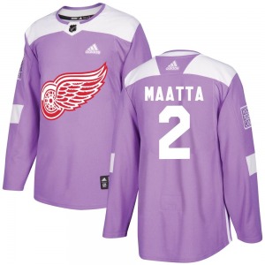 Adult Authentic Detroit Red Wings Olli Maatta Purple Hockey Fights Cancer Practice Official Adidas Jersey