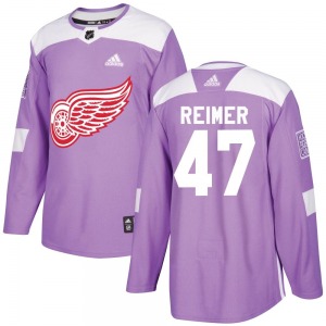 Adult Authentic Detroit Red Wings James Reimer Purple Hockey Fights Cancer Practice Official Adidas Jersey