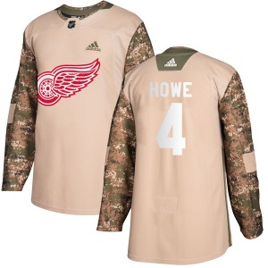 Youth Authentic Detroit Red Wings Mark Howe Camo Veterans Day Practice Official Adidas Jersey