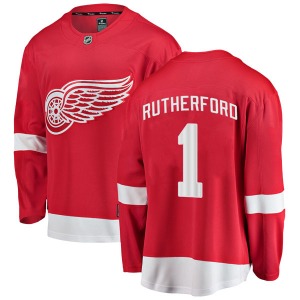 Youth Breakaway Detroit Red Wings Jim Rutherford Red Home Official Fanatics Branded Jersey