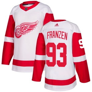 Adult Authentic Detroit Red Wings Johan Franzen White Official Adidas Jersey