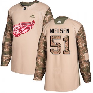 Youth Authentic Detroit Red Wings Frans Nielsen Camo Veterans Day Practice Official Adidas Jersey