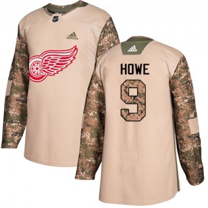 Youth Authentic Detroit Red Wings Gordie Howe Camo Veterans Day Practice Official Adidas Jersey