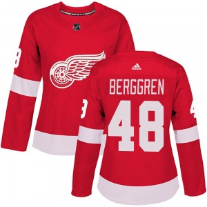 Women's Authentic Detroit Red Wings Jonatan Berggren Red Home Official Adidas Jersey