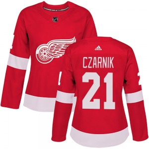 Women's Authentic Detroit Red Wings Austin Czarnik Red Home Official Adidas Jersey