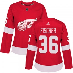 Women's Authentic Detroit Red Wings Christian Fischer Red Home Official Adidas Jersey