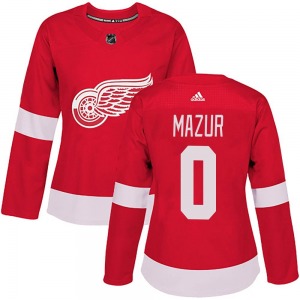 Women's Authentic Detroit Red Wings Carter Mazur Red Home Official Adidas Jersey