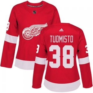 Women's Authentic Detroit Red Wings Antti Tuomisto Red Home Official Adidas Jersey