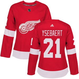 Women's Authentic Detroit Red Wings Paul Ysebaert Red Home Official Adidas Jersey