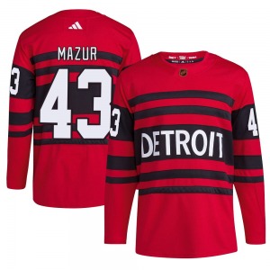 Youth Authentic Detroit Red Wings Carter Mazur Red Reverse Retro 2.0 Official Adidas Jersey