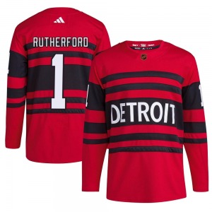 Youth Authentic Detroit Red Wings Jim Rutherford Red Reverse Retro 2.0 Official Adidas Jersey
