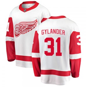 Adult Breakaway Detroit Red Wings Carter Gylander White Away Official Fanatics Branded Jersey