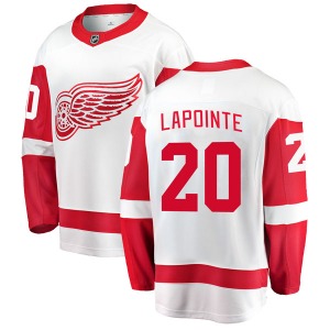 Adult Breakaway Detroit Red Wings Martin Lapointe White Away Official Fanatics Branded Jersey