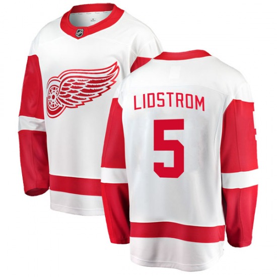 Adult Breakaway Detroit Red Wings Nicklas Lidstrom White Away Official Fanatics Branded Jersey