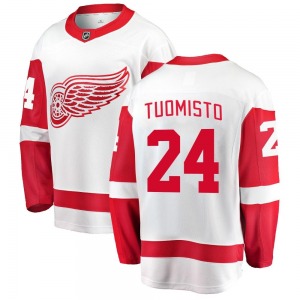 Adult Breakaway Detroit Red Wings Antti Tuomisto White Away Official Fanatics Branded Jersey