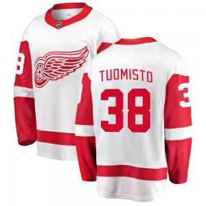 Adult Breakaway Detroit Red Wings Antti Tuomisto White Away Official Fanatics Branded Jersey