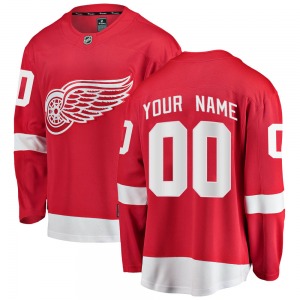 Adult Breakaway Detroit Red Wings Custom Red Custom Home Official Fanatics Branded Jersey