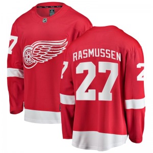 Adult Breakaway Detroit Red Wings Michael Rasmussen Red Home Official Fanatics Branded Jersey