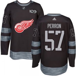Youth Authentic Detroit Red Wings David Perron Black 1917-2017 100th Anniversary Official Jersey