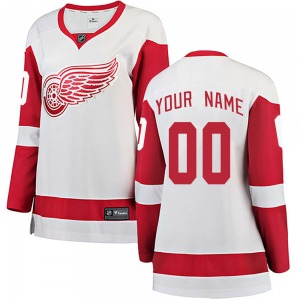 Women's Breakaway Detroit Red Wings Custom White Custom Away Official Fanatics Branded Jersey