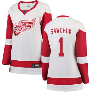 Women's Breakaway Detroit Red Wings Terry Sawchuk White Away Official Fanatics Branded Jersey