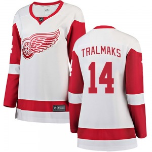 Women's Breakaway Detroit Red Wings Eduards Tralmaks White Away Official Fanatics Branded Jersey