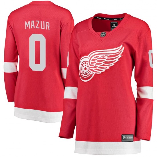 Women's Breakaway Detroit Red Wings Carter Mazur Red Home Official Fanatics Branded Jersey