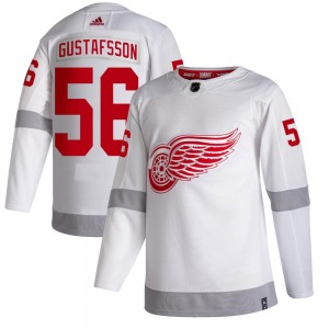 Adult Authentic Detroit Red Wings Erik Gustafsson White 2020/21 Reverse Retro Official Adidas Jersey