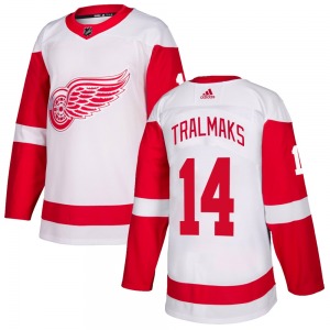 Youth Authentic Detroit Red Wings Eduards Tralmaks White Official Adidas Jersey