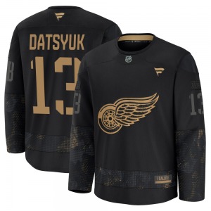 Adult Premium Detroit Red Wings Pavel Datsyuk Black 2024 Military Appreciation Practice Official Fanatics Jersey