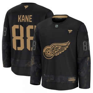 Adult Premium Detroit Red Wings Patrick Kane Black 2024 Military Appreciation Practice Official Fanatics Jersey