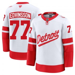 Adult Premium Detroit Red Wings Simon Edvinsson White 2025 Stadium Series Official Fanatics Jersey