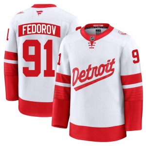 Adult Premium Detroit Red Wings Sergei Fedorov White 2025 Stadium Series Official Fanatics Jersey