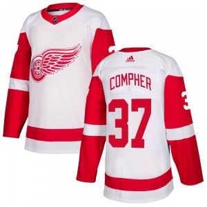 Adult Authentic Detroit Red Wings J.T. Compher White Official Adidas Jersey