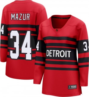 Women's Breakaway Detroit Red Wings Carter Mazur Red Special Edition 2.0 Official Fanatics Branded Jersey