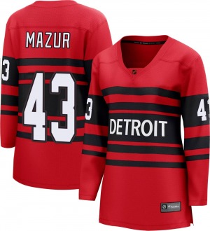 Women's Breakaway Detroit Red Wings Carter Mazur Red Special Edition 2.0 Official Fanatics Branded Jersey