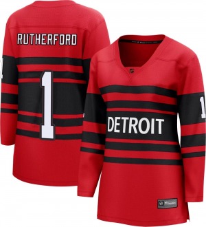 Women's Breakaway Detroit Red Wings Jim Rutherford Red Special Edition 2.0 Official Fanatics Branded Jersey