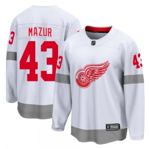 Youth Breakaway Detroit Red Wings Carter Mazur White 2020/21 Special Edition Official Fanatics Branded Jersey