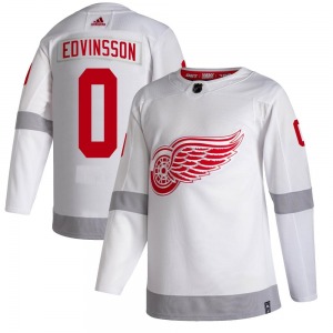 Youth Authentic Detroit Red Wings Simon Edvinsson White 2020/21 Reverse Retro Official Adidas Jersey