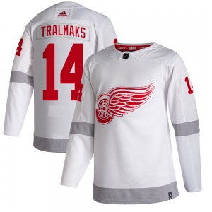 Youth Authentic Detroit Red Wings Eduards Tralmaks White 2020/21 Reverse Retro Official Adidas Jersey