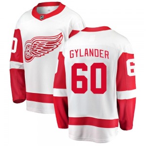 Youth Breakaway Detroit Red Wings Carter Gylander White Away Official Fanatics Branded Jersey