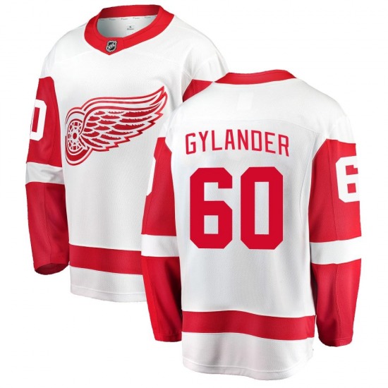 Youth Breakaway Detroit Red Wings Carter Gylander White Away Official Fanatics Branded Jersey