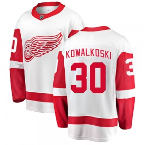 Youth Breakaway Detroit Red Wings Justin Kowalkoski White Away Official Fanatics Branded Jersey