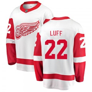 Youth Breakaway Detroit Red Wings Matt Luff White Away Official Fanatics Branded Jersey