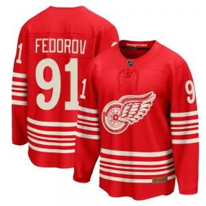 Adult Breakaway Detroit Red Wings Sergei Fedorov Red Centennial Official Fanatics Jersey