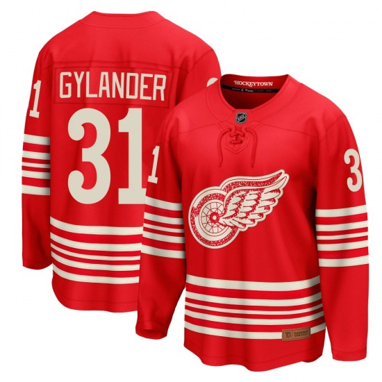 Adult Breakaway Detroit Red Wings Carter Gylander Red Centennial Official Fanatics Jersey