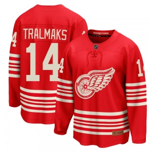 Adult Breakaway Detroit Red Wings Eduards Tralmaks Red Centennial Official Fanatics Jersey