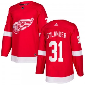 Adult Authentic Detroit Red Wings Carter Gylander Red Home Official Adidas Jersey