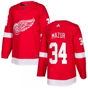 Adult Authentic Detroit Red Wings Carter Mazur Red Home Official Adidas Jersey