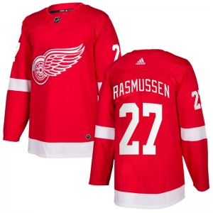 Adult Authentic Detroit Red Wings Michael Rasmussen Red Home Official Adidas Jersey